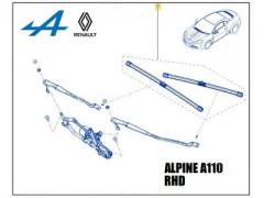 アルピーヌ　ALPINE A110 RHD 用 フロントワイパーブレード左右セット　純正