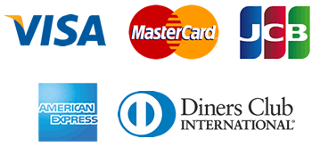 クレジットカード決済対応　VASA,MastarCard,JCB,AMERICAN EXPRESS DinersClub