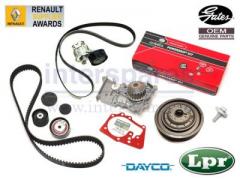 ルノー カングー2 KWK4M 中期 E/G 1.6L用 OEM 対策 タイミングベルト キット + OES ウォーターポンプ & ファンベルトキット クランクプーリー 付 フルセット