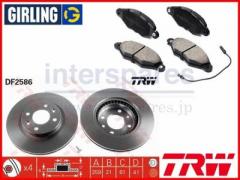 ルノー カングー 1  Girling LPR フロントブレーキパッド & TRW 製 ローターセット 7701208142 / 8201464598