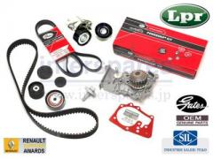 ルノー カングー 型式 KCK4M 1.6 OEM 対策 タイミングベルト キット & ファンベルト & テンショナー OES ウォーターポンプ 付 セット