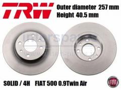 フィアット 500  0.9 TwinAir TRW製 フロントブレーキローター左右セット 51866265