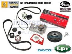 ルノー カングー2 KWK4M 最終 E/G 1.6L用 OEM 対策 タイミングベルト キット + OES ウォーターポンプ & ファンベルトキット クランクプーリー 付 フルセット