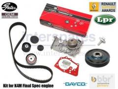 ルノー カングー2 KWK4M 最終エンジン 1.6L用 OEM 対策 タイミングベルト キット + 純正 OES ウォーターポンプ & クランクプーリー 付 セット
