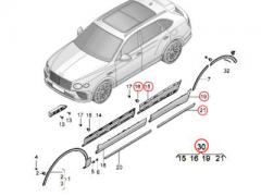 ベンテイガ　リア ドアトリムセット (クローム) RH (右) (純正品) Bentayga モール
