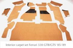 フェラーリ328 コンプリート インテリアカーペットセット (15ピース)